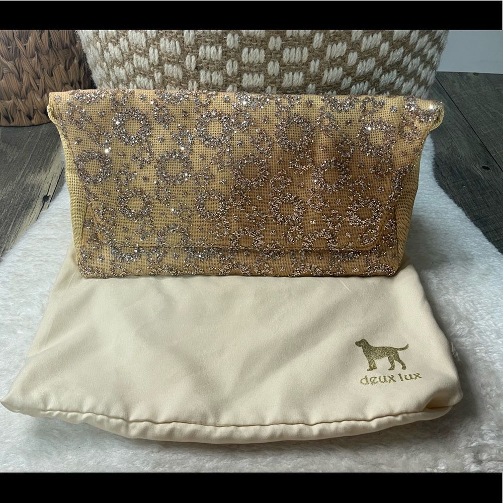 Brand New Deux Lux Mimosa Sequin Clutch with Dust Bag